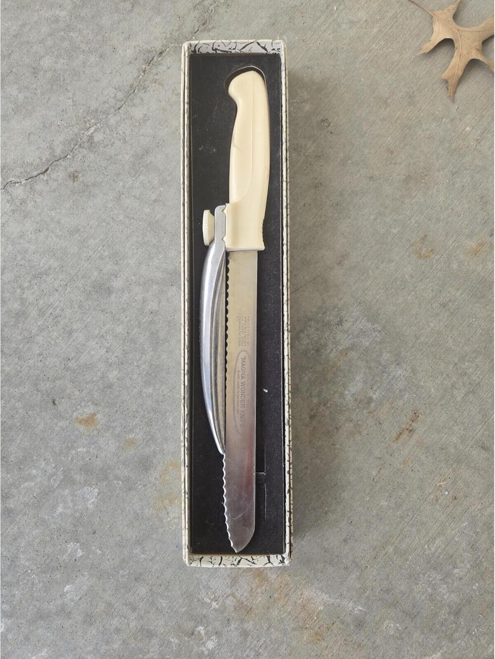 Vintage Deluxe Magna Wonder Knife Adjustable Food Slicer w/ Box & Inserts NOS